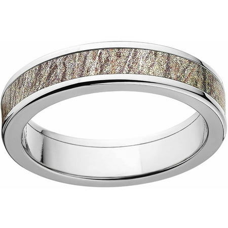 Mossy Oak Brush Men's Camo 5mm Stainless Steel Band with Polished Edges and Deluxe Comfort Fit