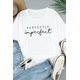 thumbnail image 3 of ABPHQTO Camiseta blanca con cuello redondo y estampado de letras PERFECTAMENTE imperfectas para mujer, 3 of 5