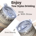 thumbnail image 4 of Bohemian Printed Insulated Mug 20oz with Lid & Straw - Stainless Steel Double Wall Vacuum Travel Tumbler, Leakproof Thermal Coffee Cup, 4 of 5