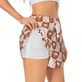 thumbnail image 3 of Lsque Brown Palms Printed Women's Running Shorts with Liner Pockets,Elastic Quick Dry Workout Athletic Gym Yoga Shorts,Womens High Waist Shorts-Medium, 3 of 9