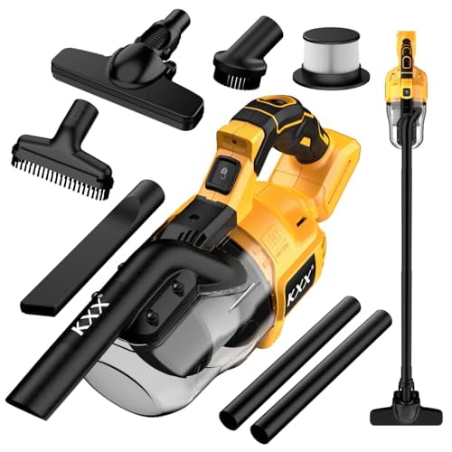 Aspiradora inalámbrica para batería Dewalt de 20 V, 5 en 1, con potente motor de 500 W, 46 CFM, portátil, con filtro HEPA para suelos, alfombras y coche (batería no incluida).