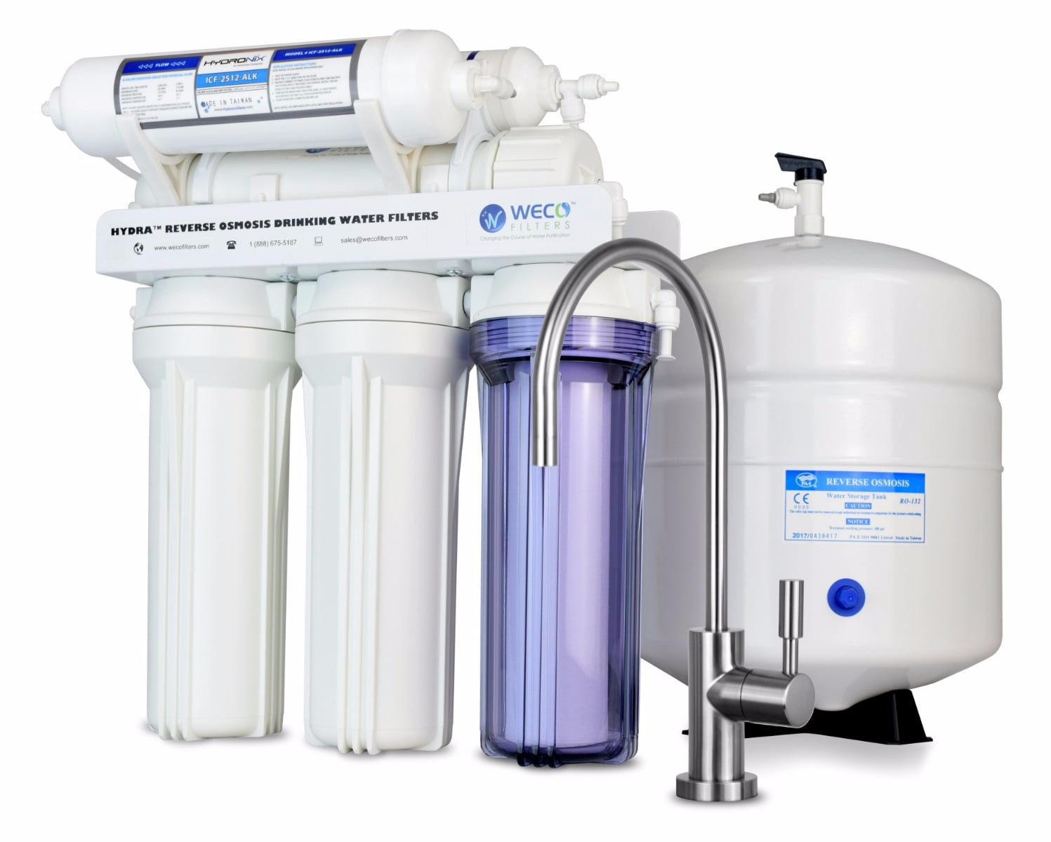 WECO HYDRA75ALK Reverse Osmosis Drinking Water Filtration System with