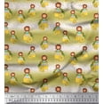 thumbnail image 1 of Soimoi Green polyester Crepe Fabric Dot,Lemon Slice & Yoga Girl Human Figure Print Sewing Fabric Yard 42 Inch Wide, 1 of 3