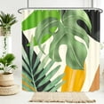 thumbnail image 2 of Tropical Shower Curtain Plant Palm Abstract Leaf Mid Century Boho Shower Curtains Modern Terracotta Minimalist Neutral Waterproof Fabric Shower Curtain Set with 12 Hooks for Bathroom, 72x72 Inches, 2 of 7