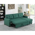 thumbnail image 6 of Pemberly Row Polyester Fabric Reversible Sleeper Sectional Sofa in Green, 6 of 15