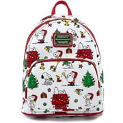 Loungefly Peanuts Snoopy Holiday AOP Adult Womens Double Strap Shoulder Bag Purse One Size