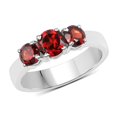 thumbnail image 1 of 1.65 Carat Sterling Silver Round Ring with One Gems Stone, Red - Size 6, 1 of 1