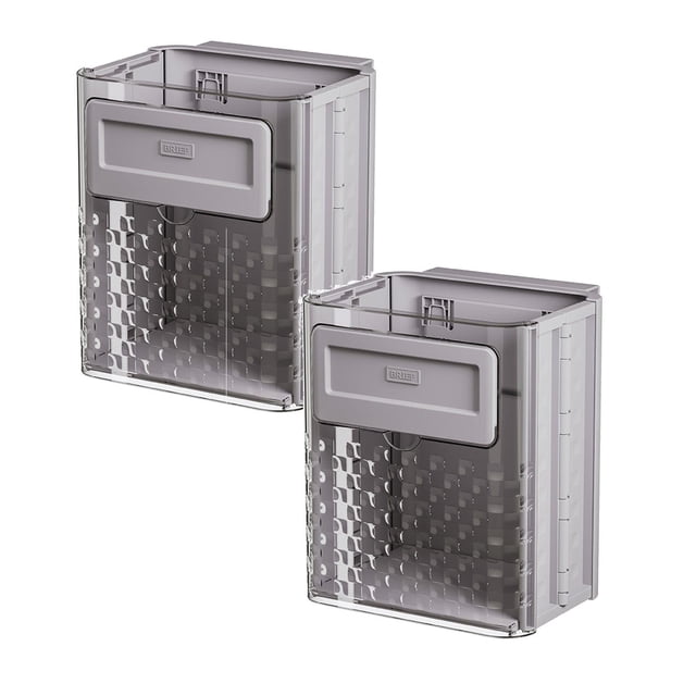 Oleegame 2PC Foldable Hanging Trash Can Foldable Hanging Kitchen Trash Can Wall Mounted Garbage Box Kitchen Food Waste Hanging Trash Can For Kitchen Cabinet Door Portable Trash Can Gray