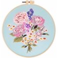 thumbnail image 1 of Yazoeia Beginner Embroidery Kits, Embroidery Starter Kits with Flower Bouquet Patterns, Embroidery Materials Clothes Colored Threads Needles Hoops Instructions S130 One size CJC912-149204, 1 of 9