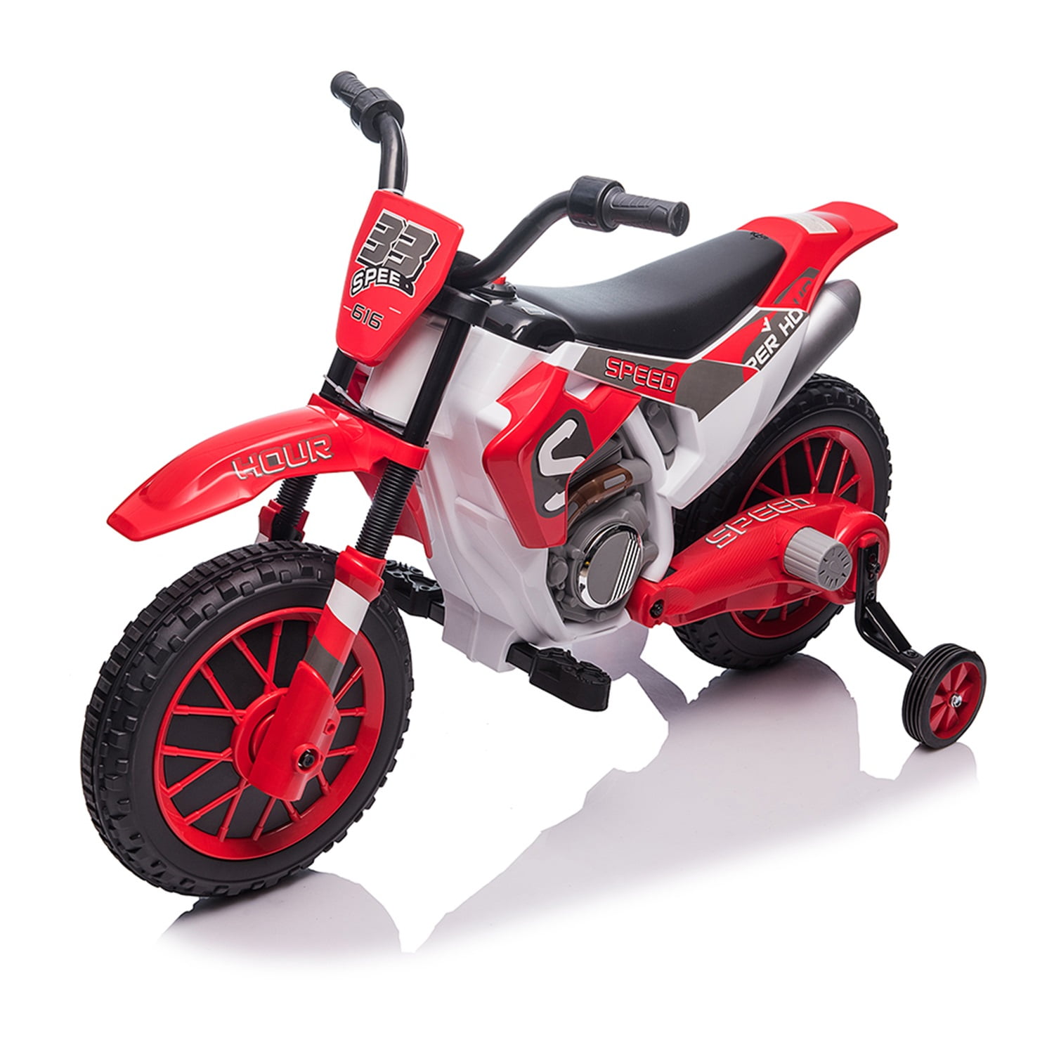CIPACHO 12V Kids Ride On Toy Motorcycle, Electric Motor Toy Bike with Training Wheels for Kids 3-6 Kids Car, Red