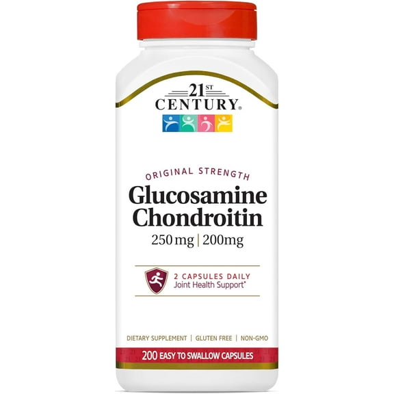 21st Century Glucosamine / Chondroitin, Original Strength, 200 Easy to Swallow Capsules