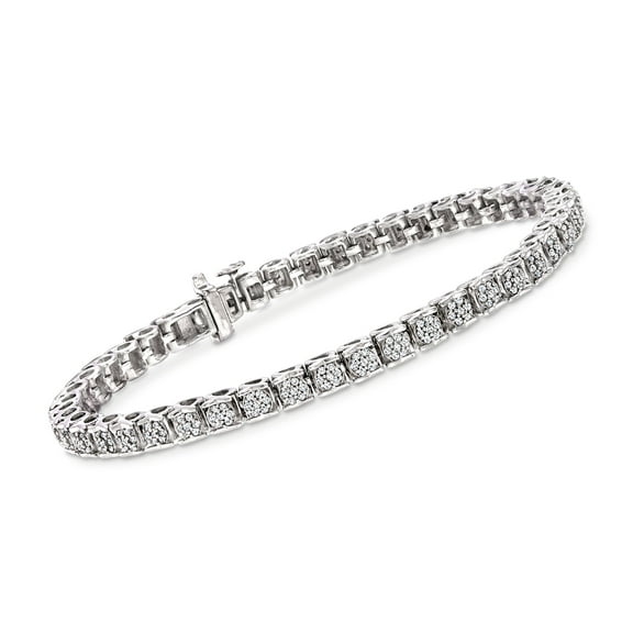 Ross-Simons 1.00 ct. t.w. Diamond Bracelet in Sterling Silver, Women's, Adult