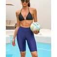 thumbnail image 5 of Alove Womens Solid 5" Regular Swim Shorts Wave Edge Swimming Bottom with Two Pockets Side, 5 of 5