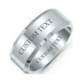 thumbnail image 2 of Bling Jewelry Mens Matte Couples Wedding Band Titanium Rings Beveled Edge 8MM, 2 of 4