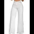 thumbnail image 2 of Pantalones Acampanados con Cinturón para Mujer, Estilo Informal, de Cintura Alta y Pierna . M, 2 of 7