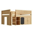 thumbnail image 5 of Euroco Wood Full Size Loft Bed with Chalkboard and Shelves,  Cabinet for Kids Teens, Natural, 5 of 10