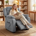 thumbnail image 2 of HOMCOM Massage Recliner Chair with Quiet Motor Pet-Friendly Fabric Grey, 2 of 10