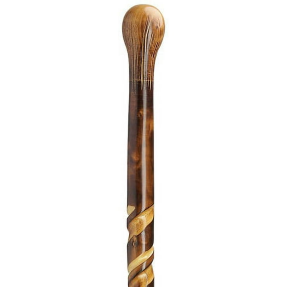 Walking Cane Unisex Knob Cane Walking Stick Natural Chestnut Artistic Spiral