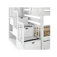 thumbnail image 6 of Bedz King Transitional Pine Wood Twin over Twin Stairway Bunk Bed in White, 6 of 9