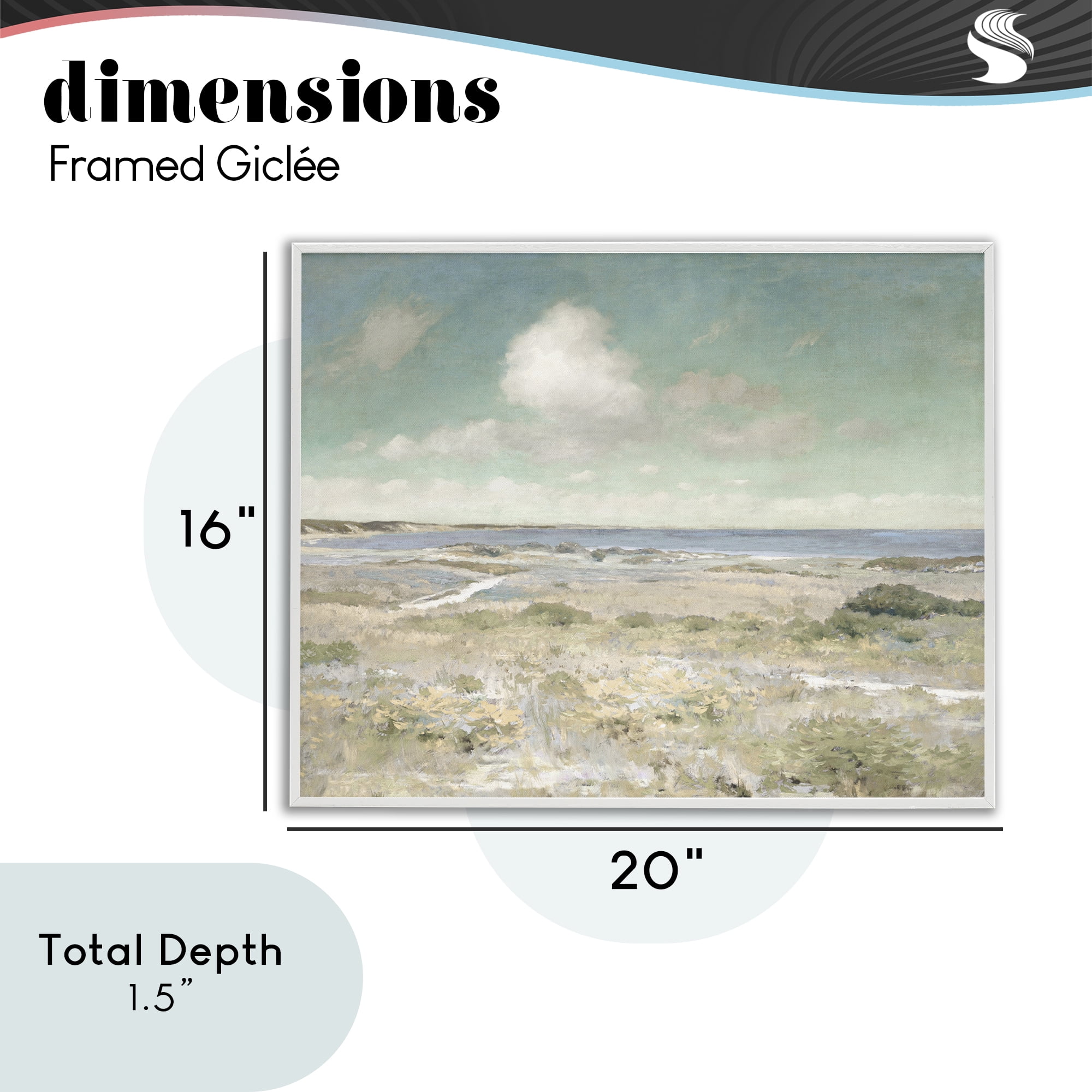 Stupell Industries Water View with Clouds White Framed Giclee Art, design by Christy McKee