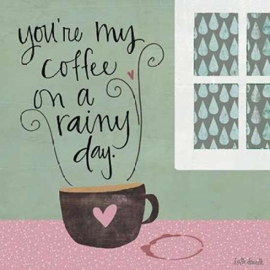 Rainy Day Coffee Rolled Canvas Art Katie Doucette 12 X 12 Walmart Com