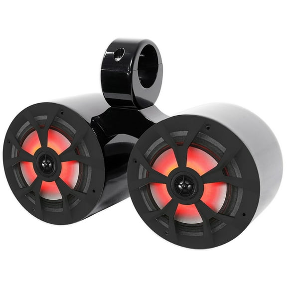Rockville RKL65MBW Dual 6.5" 700w Marine Wakeboard LED Speakers 2) Color Grilles