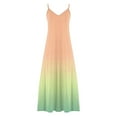 thumbnail image 5 of Summer Dresses for Women under $10! Xqxayjr Summer Casual Maxi Sundress for Women Gradient Color Spaghetti Strap Sleeveless Cami Beach Vacation Dress V Neck Flowy Boho Loose Church Dresses, 5 of 5