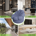 thumbnail image 4 of Magshion Soft Mohair Blooming Flower Lounge Chair, Home Upholstered Cushion Padded Lazy Sofa, Living Room Accent Couch Floor Chair, Grey Blue, 4 of 8