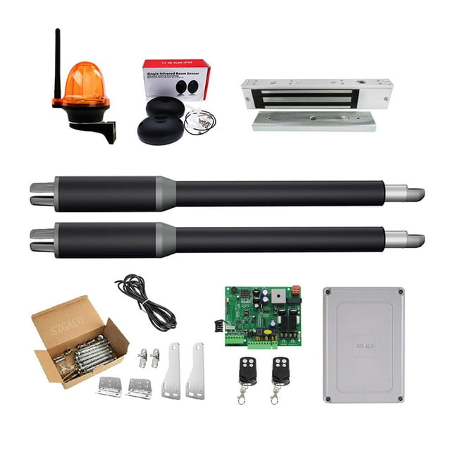 Gate Openers Linear Actuator DC Worm Gear Automatic Swing Gate Opener For Driveway (Photocells, Lamp,Push Button,GSM Operator Optional) ,Ultra-Quiet Operation