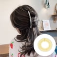 thumbnail image 2 of Full Circular Tooth Interlocking Stretch Rhinestone Stretch Comb Flexible Crystal Circle Combs Hairband Holder Head Band Banquet Hairstyling Yellow, 2 of 6