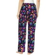 thumbnail image 3 of Picia Skull rainbow star mushroom Womens Soft Woven Cotton Elastic Waistband Sleep Pajama Pant Lounge Sleep Pant With Pockets And Drawstring-Small, 3 of 9