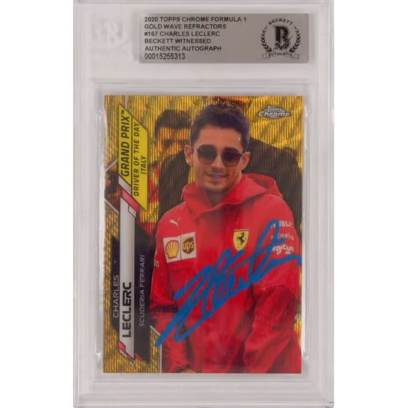 Charles Leclerc Signed 2020 Topps Chrome F1 Gold Wave /50 – BGS Authentic