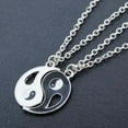 thumbnail image 4 of Pebbuoy 1 Pair Necklace Pendant Black White Taichi Yin Yang Necklace Party Jewelry for Gift, 4 of 7