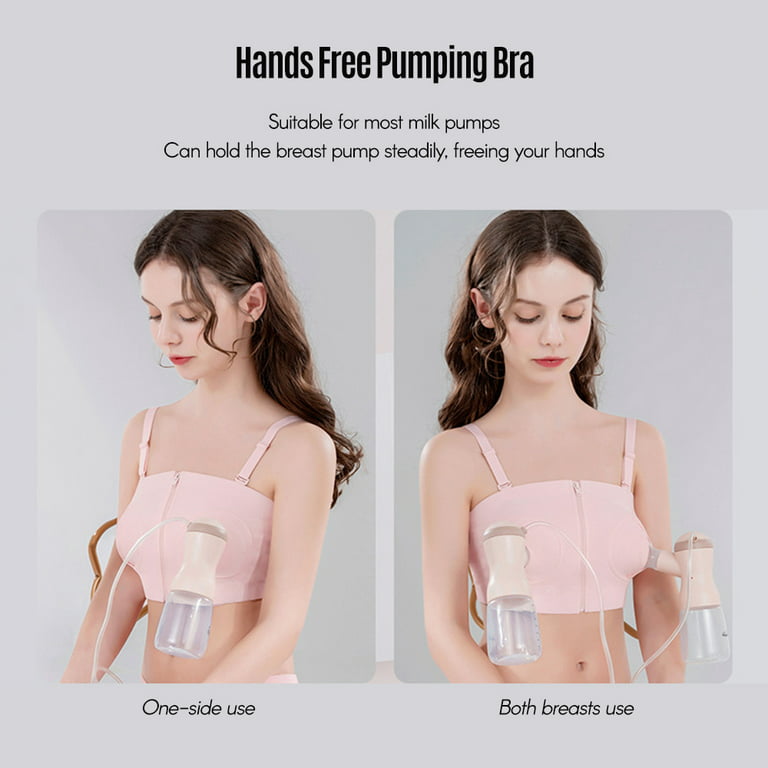 Hands Free Pumping Bra Adjustable Cotton Pump Bra No Steel Ring Nursing Bra