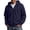 Navy-10914jj, variant on Hearthz Mens Flannel Hoodie Oversized Full Zip Up Mens Sweatshirt Hoodie Drawstring Fall Winter Warm Hoodie Jacket Men Light Gray XXL