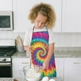 thumbnail image 4 of Rainbow Tie Dye Mandala Pattern Kids Aprons for Girls and Boys,Adjustable Neck Strap Toddler Aprons for Kids Cooking Baking, 4 of 6