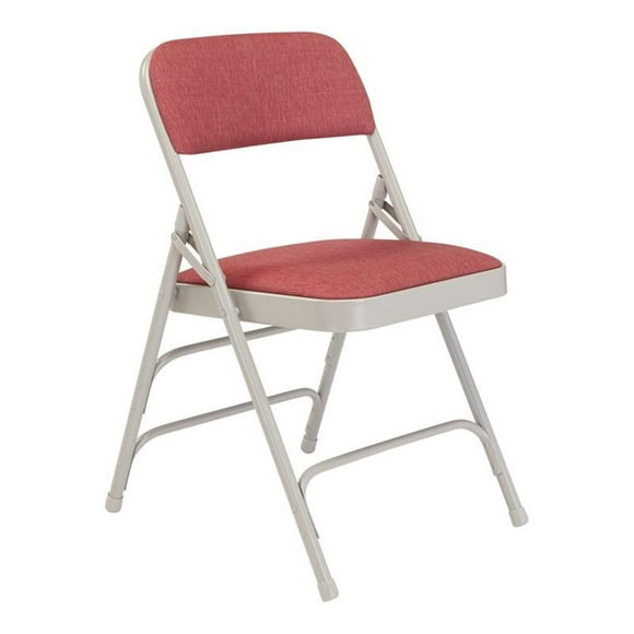 NPS 2300 Series 29.5" Metal Folding Chair in Majestic Cabernet Red (Set of 4)