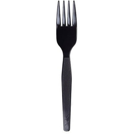 Dixie Medium-Weight Disposable Plastic Forks by GP Pro 1000/Carton - Polystyrene - Black
