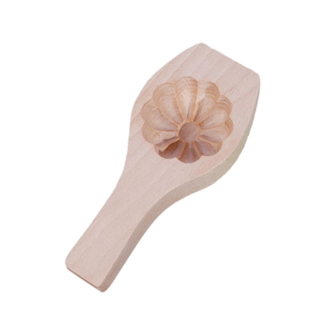 jifeng Steamed Bun Maker Compact Easy to Use Reusable Solid Wood Baking Pastry Tool Ten Petal