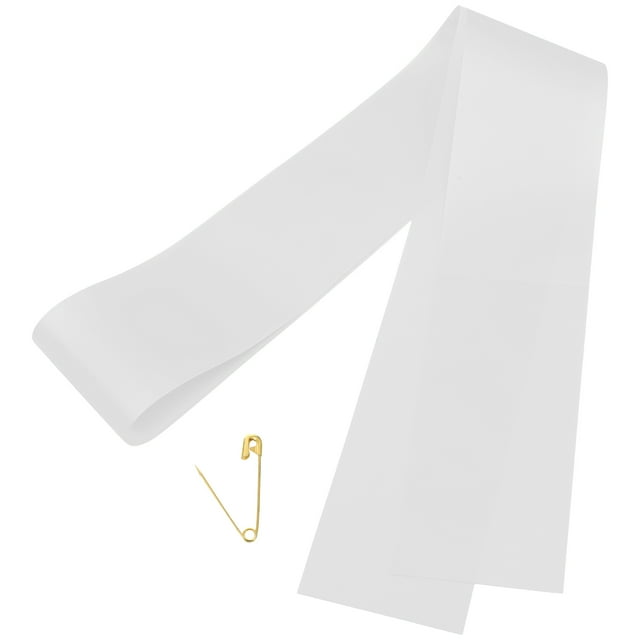 CIMAXIC Wedding Blank Ceremony Sash Decorative Diy Sash Decoration Paintable Cloth Sash for Wedding Grad Party,33.46"X3.74"(LxW)