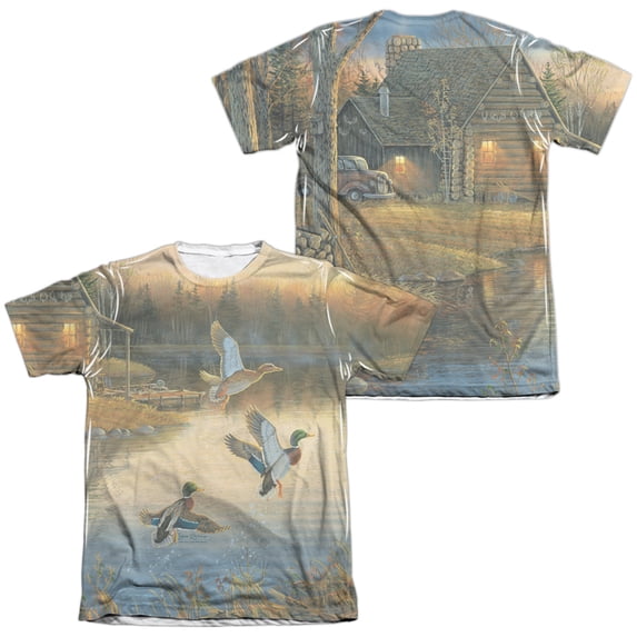 Wild Wings - Ducks Over Water (Front/Back Print) - Short Sleeve Shirt - Medium