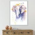 thumbnail image 2 of Designart 'Portrait of An Elephant Yellow and Blue Strokes' Farmhouse Framed Canvas Wall Art Print, 2 of 5