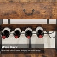 thumbnail image 4 of Dining Table Set for 4, Kitchen Dining Table Set with Upholstered Benches, Kitchen Dining Room Table with Storage Drawers & Wine Rack for Small Space, Retro Brown, 4 of 8