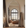 thumbnail image 2 of Antok Full Length Mirror 71" x 32" Large Floor Mirror Standing Mirror, Aluminum Wavy Frame, Wall Mounted or Leaning, Decorative for Living Room Bedroom Entryway, Sliver, 2 of 7
