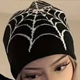 thumbnail image 4 of vlrwzc Spider Web Beanie Hat Wool Knitted Hat Y2K Street Beanie for Men Women Winter Warm Beanie Fashion Hip Hop Skull Cap, 4 of 7