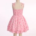 thumbnail image 2 of IBTOM CASTLE Teen Girls Floral Spaghetti Strap Sundress Party Dress | Adjustable Bow V Neck Ruffle Summer Dress, Tween Girls Graduation Dance Dress,Teens Birthday Holiday Dresses Pink, 2 of 7