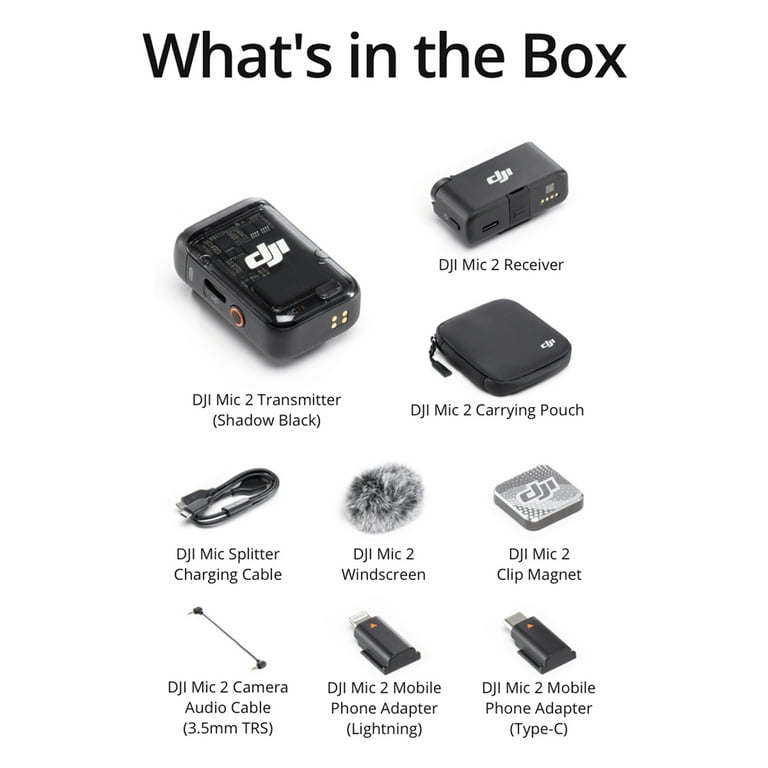 【極美品】DJI mic 2 (1 TX + 1 RX) DJI Mic 2 (1 TX + 1 RX) New-In-Box at Roberts Camera