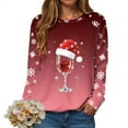 thumbnail image 5 of Gubotare Christmas Sweatshirts for Women Cute Xmas Graphic Crewneck Sweatshirt Loose Casual Long Sleeve Pullover Tops 2025 Snowman Long Sleeve Shirt (Red,XL), 5 of 9