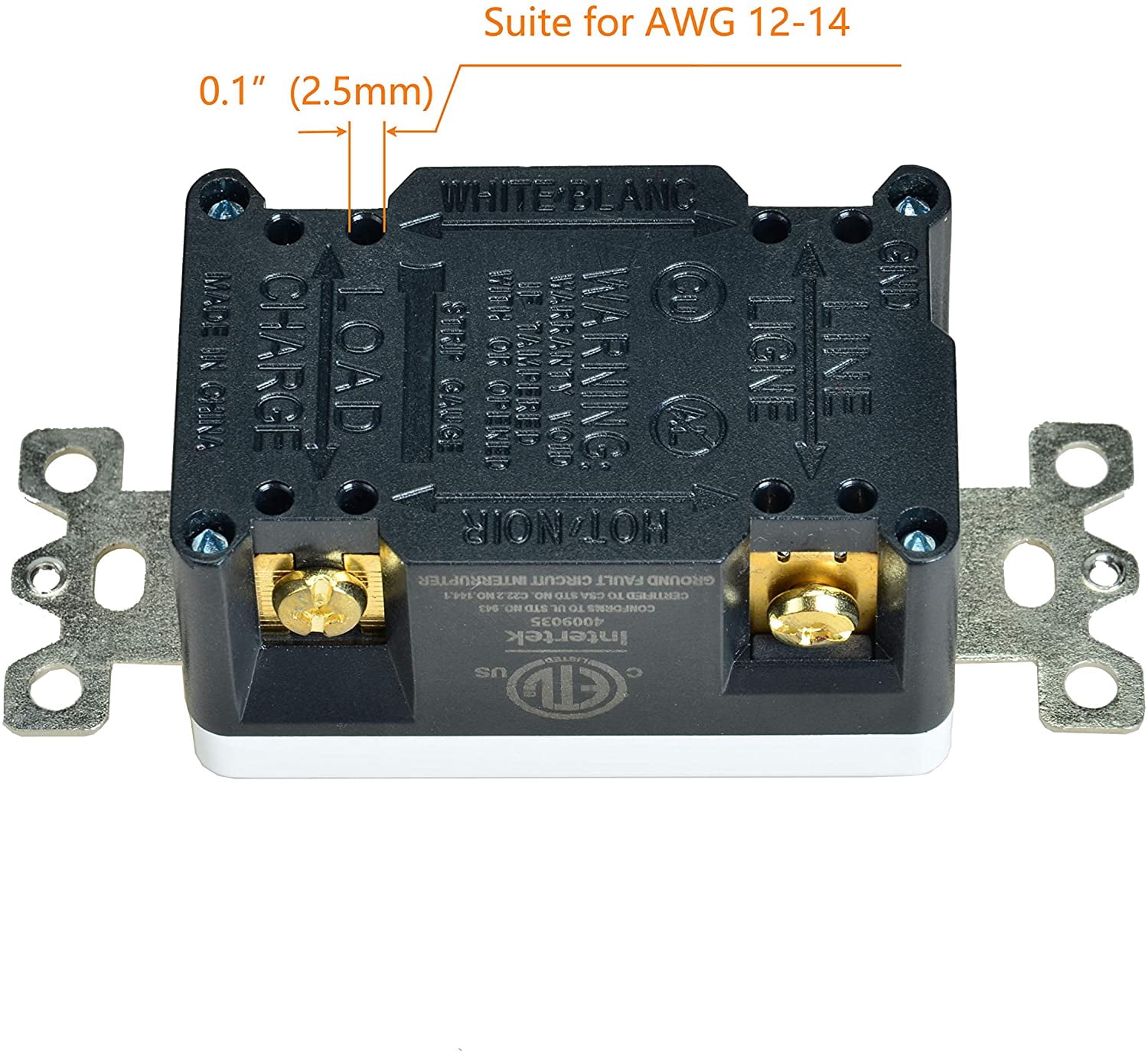 GREENCYCLE 4PK 15A / 125V Tamper Resistant Weather Resistant GFCI Outlets with LED Indicator Decorative Wall Plates Screws Included Residential and Commercial Grade ETL Certified White