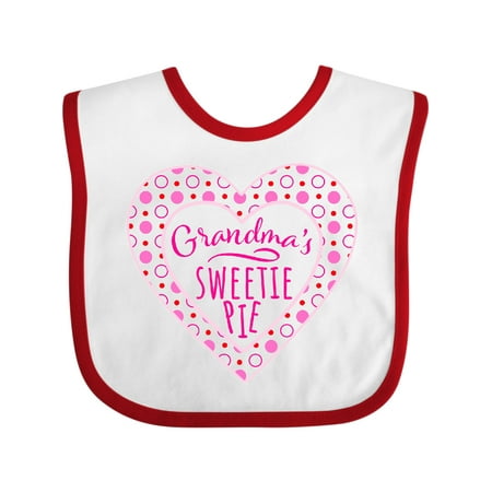 

Inktastic Grandma s Sweetie Pie with Pink Hearts Gift Baby Boy or Baby Girl Bib